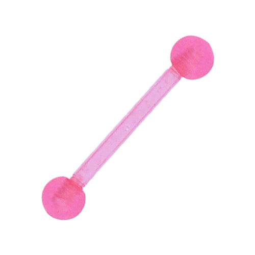 modischer Piercing straight Barbell aus flexiblem Kunststoff in Pink - chic - net.de