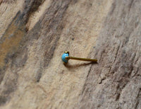 Cargar imagen en el visor de la galería, Nasen Stecker Piercing Pin Türkis Stein Brass gold - chic - net.de
