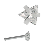 Load image into Gallery viewer, Nasenstecker silber Edelstahl dreickig weiß Zirkonia - chic - net.de
