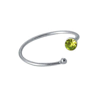 Cargar imagen en el visor de la galería, Nostril Kristall Piercing Nasenring 925 Sterling Silber grün versetzt Kugelende Glitzer - chic - net.de
