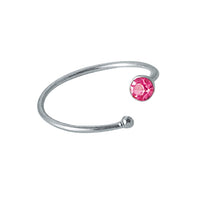 Cargar imagen en el visor de la galería, Nostril Kristall Piercing Nasenring 925 Sterling Silber rosa versetzt Kugelende Glitzer - chic - net.de
