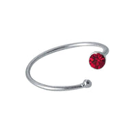 Cargar imagen en el visor de la galería, Nostril Kristall Piercing Nasenring 925 Sterling Silber rot versetzt Kugelende Glitzer - chic - net.de
