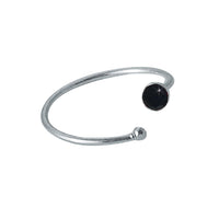 Cargar imagen en el visor de la galería, Nostril Kristall Piercing Nasenring 925 Sterling Silber schwarz versetzt Kugelende Glitzer - chic - net.de
