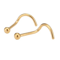 Load image into Gallery viewer, Nostril Piercing gebogener Nasenring Kugel gold Farben Chirurgenstahl - chic - net.de
