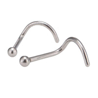 Load image into Gallery viewer, Nostril Piercing gebogener Nasenring Kugel silber Farben Chirurgenstahl - chic - net.de
