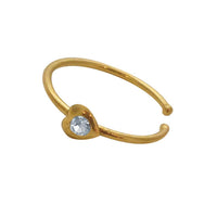 Cargar imagen en el visor de la galería, Nostril Piercing Nasenring 925 Silber vergoldet Kristall Herz weiß Glitzer Kugelenden - chic - net.de
