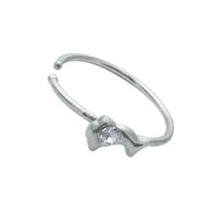 Load image into Gallery viewer, Nostril Piercing Nasenring 925 Sterling Silber Kristall Delfin weiß Glitzer Kugelenden - chic - net.de
