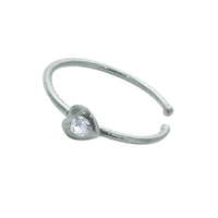 Cargar imagen en el visor de la galería, Nostril Piercing Nasenring 925 Sterling Silber Kristall Herz weiß Glitzer Kugelenden - chic - net.de
