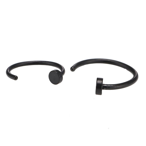 Nostril Piercing Nasenringe Ring Platte schwarz Chirurgenstahl - chic - net.de