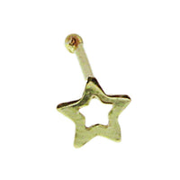 Cargar imagen en el visor de la galería, Nostril Piercing Nasenstecker 925 Sterling Silber vergoldet gerade Stern Kugelende - chic - net.de
