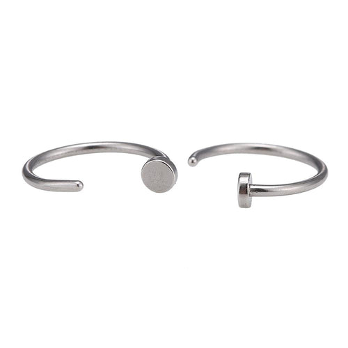 Nostril Piercing Offener Nasenring Platte silber Farben Chirurgenstahl - chic - net.de