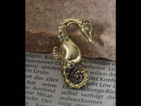 Load image into Gallery viewer, Ohrgewicht 4mm Hook Dehner Messing Seepferdchen 40mm - chic - net.de
