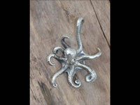 Cargar imagen en el visor de la galería, Ohrgewicht 4mm Hook White Brass Oktopus 70mm silbern - chic - net.de
