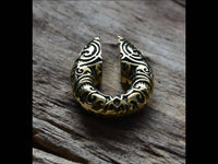 Load image into Gallery viewer, Ohrgewicht Brass 12mm Tropfen Spiralen Schlüsselloch - chic - net.de
