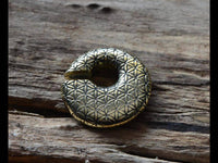 Load image into Gallery viewer, Ohrgewicht Brass Piercing 10mm Blume des Lebens Kreis - chic - net.de

