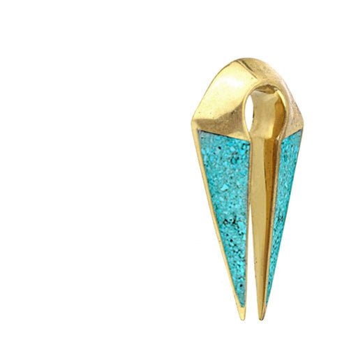 Ohrgewicht Messing Pfeil 6mm 2ga crushed Türkis Dehner - chic - net.de