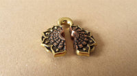 Load image into Gallery viewer, Ohrgewichte Lobe Piercing Lotus Blüte Brass antik gold Kupfer rotgold 18mm 40,3g - chic - net.de
