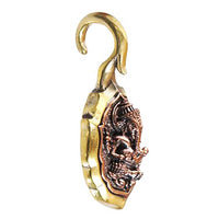 Load image into Gallery viewer, Ohrgewichte Piercing Ganesha Om Brass antik golden Kupfer Inlay rotgolden 20 g - chic - net.de
