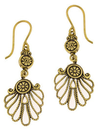Load image into Gallery viewer, Ohrhänger Blumenkreise Seile lang Messing antik golden Tribal Piercing Ohrringe - chic - net.de

