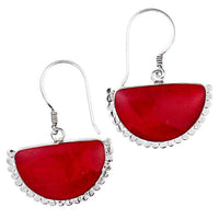 Load image into Gallery viewer, Ohrhänger Koralle Halbkreis Punkterand 925 Sterling Silber Ohrringe Damen - chic - net.de
