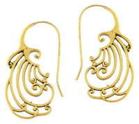 Load image into Gallery viewer, Ohrhänger Spiralen lange Bögen Messing Brass antik golden Tribal Piercing Ohrringe - chic - net.de
