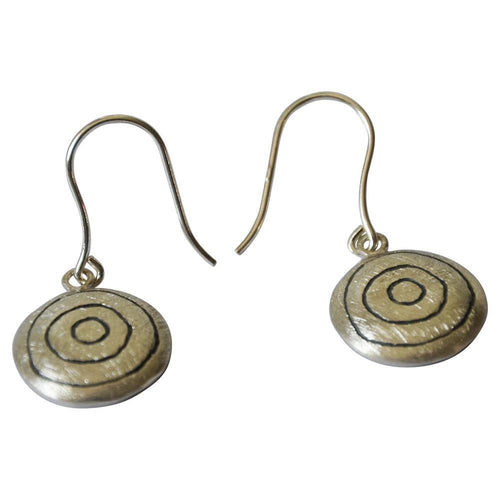 Ohrringe 925 Sterling Silber rund Kreise schwarz 16mm - chic - net.de