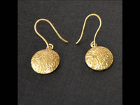 Load image into Gallery viewer, Ohrringe vergoldet 925 Silber Scheibe konvex Dornen - chic - net.de
