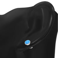 Cargar imagen en el visor de la galería, Ohrstecker 925 Silber Stein rund Opal Onyx 6mm - chic - net.de
