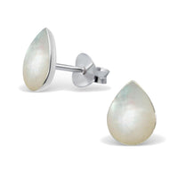 Load image into Gallery viewer, Ohrstecker 925 Silber Tropfen Träne E - Coat Shell Muschel - chic - net.de
