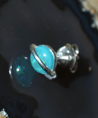 Cargar imagen en el visor de la galería, Ohrstecker 925 Sterling Silber mint Opal E - Coat Saturn - chic - net.de
