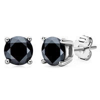 Load image into Gallery viewer, Ohrstecker 925 Sterling Silber mit Onyx rund 8mm - chic - net.de

