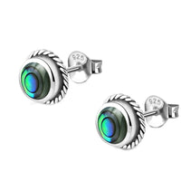 Load image into Gallery viewer, Ohrstecker 925 Sterling Silber Seilrand Stein rund - chic - net.de
