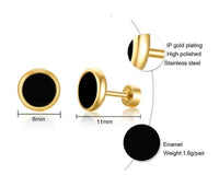 Load image into Gallery viewer, Ohrstecker Edelstahl Emaille Perlmutt Türkis Gold PVD - chic - net.de
