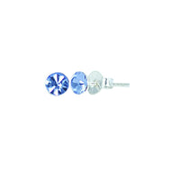 Load image into Gallery viewer, Ohrstecker Glas transparent hellgrün scheinend, 5 mm Ø, facettiert, glitzernd, 925er Sterlingsilber - Stift - chic - net.de
