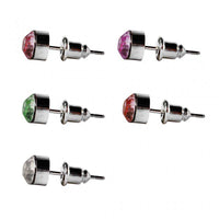 Cargar imagen en el visor de la galería, Ohrstecker Glas transparent hellgrün scheinend, 5 mm Ø, facettiert, glitzernd, 925er Sterlingsilber - Stift - chic - net.de
