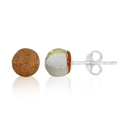 Ohrstecker Glas transparent hellgrün scheinend, 5 mm Ø, facettiert, glitzernd, 925er Sterlingsilber - Stift - chic - net.de
