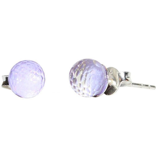 Ohrstecker Glas transparent hellgrün scheinend, 5 mm Ø, facettiert, glitzernd, 925er Sterlingsilber - Stift - chic - net.de