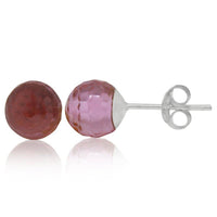 Load image into Gallery viewer, Ohrstecker Glas transparent hellgrün scheinend, 5 mm Ø, facettiert, glitzernd, 925er Sterlingsilber - Stift - chic - net.de
