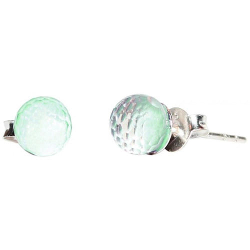 Ohrstecker Glas transparent hellgrün scheinend, 5 mm Ø, facettiert, glitzernd, 925er Sterlingsilber - Stift - chic - net.de