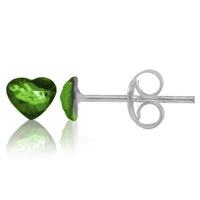 Load image into Gallery viewer, Ohrstecker Glas transparent hellgrün scheinend, 5 mm Ø, facettiert, glitzernd, 925er Sterlingsilber - Stift - chic - net.de
