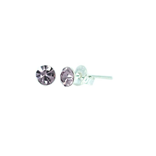 Ohrstecker Glas transparent hellgrün scheinend, 5 mm Ø, facettiert, glitzernd, 925er Sterlingsilber - Stift - chic - net.de