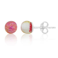 Cargar imagen en el visor de la galería, Ohrstecker Glas transparent hellgrün scheinend, 5 mm Ø, facettiert, glitzernd, 925er Sterlingsilber - Stift - chic - net.de
