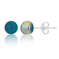 Load image into Gallery viewer, Ohrstecker Glas transparent hellgrün scheinend, 5 mm Ø, facettiert, glitzernd, 925er Sterlingsilber - Stift - chic - net.de
