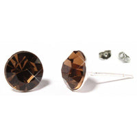Load image into Gallery viewer, Ohrstecker Glas transparent hellgrün scheinend, 5 mm Ø, facettiert, glitzernd, 925er Sterlingsilber - Stift - chic - net.de
