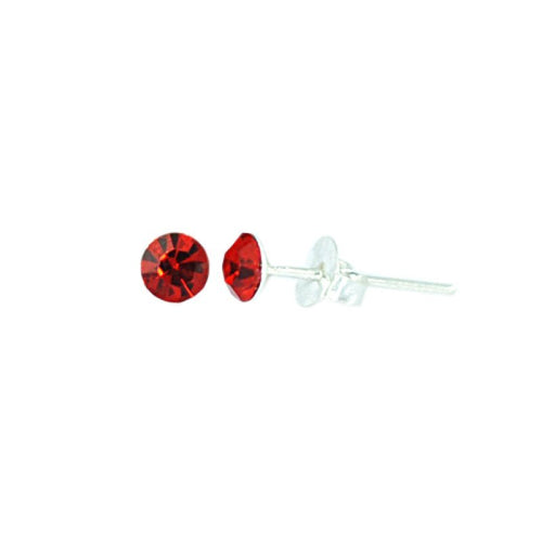Ohrstecker Glas transparent hellgrün scheinend, 5 mm Ø, facettiert, glitzernd, 925er Sterlingsilber - Stift - chic - net.de