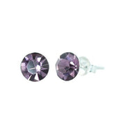 Load image into Gallery viewer, Ohrstecker Glas transparent hellgrün scheinend, 5 mm Ø, facettiert, glitzernd, 925er Sterlingsilber - Stift - chic - net.de
