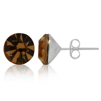 Cargar imagen en el visor de la galería, Ohrstecker Glas transparent hellgrün scheinend, 5 mm Ø, facettiert, glitzernd, 925er Sterlingsilber - Stift - chic - net.de
