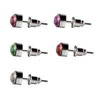 Cargar imagen en el visor de la galería, Ohrstecker Glas transparent hellgrün scheinend, 5 mm Ø, facettiert, glitzernd, 925er Sterlingsilber - Stift - chic - net.de
