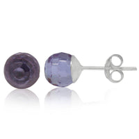 Load image into Gallery viewer, Ohrstecker Glas transparent hellgrün scheinend, 5 mm Ø, facettiert, glitzernd, 925er Sterlingsilber - Stift - chic - net.de
