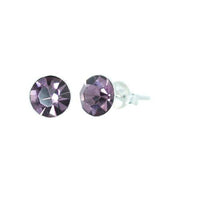 Load image into Gallery viewer, Ohrstecker Glas transparent hellgrün scheinend, 5 mm Ø, facettiert, glitzernd, 925er Sterlingsilber - Stift - chic - net.de
